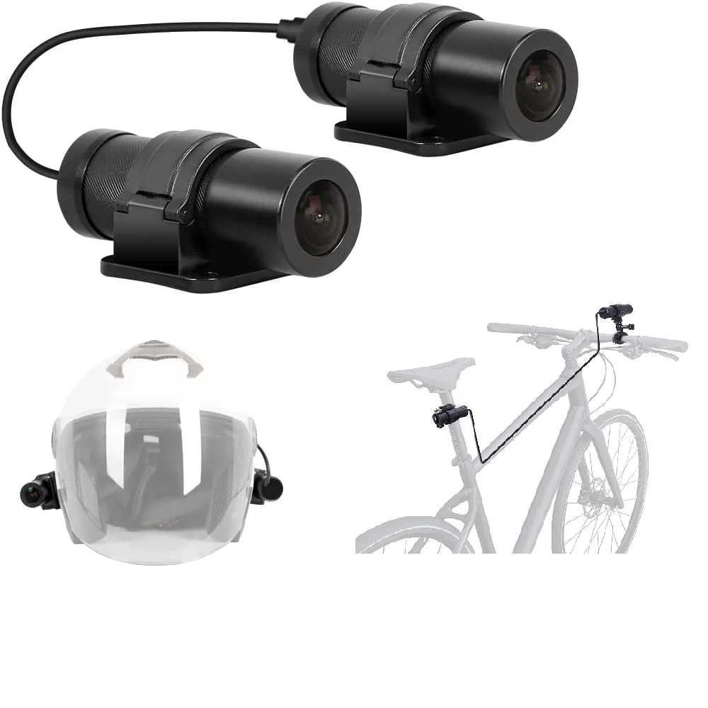 VSYSTO Dual lens Motorcycle Bicycle helmet camera front and rear view 1080p wifi sport camera 150 degrees night vision