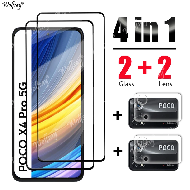 For Xiaomi POCO X4 Pro Glass POCO F5 Pro X5 Pro X4 GT F4 GT X4 Pro M4 X4 X3 M3 M5 M5S Tempered Glass Screen Protector Lens Film