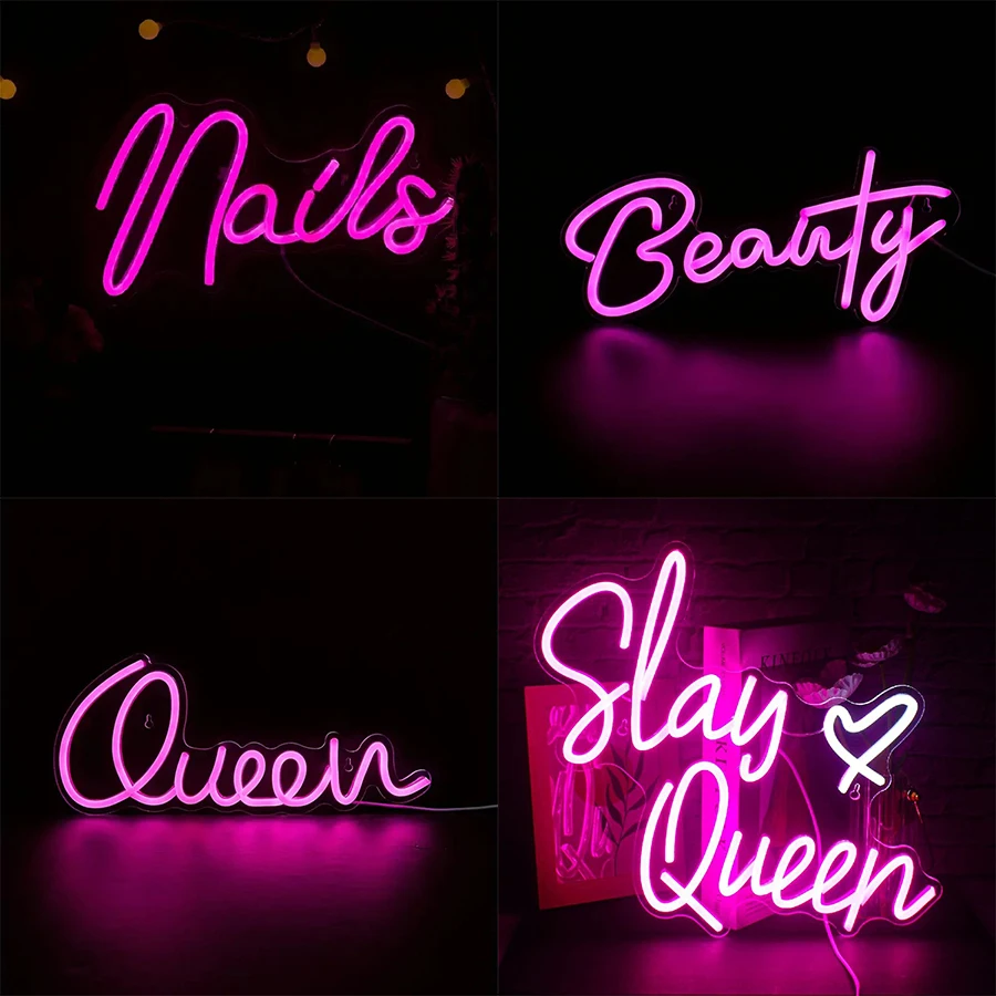 Nails Neon Signs for Wall Decor Led Signs Suitable for Nail Salon Christmas Birthday Party Gift Lights Unique Gift for Lover