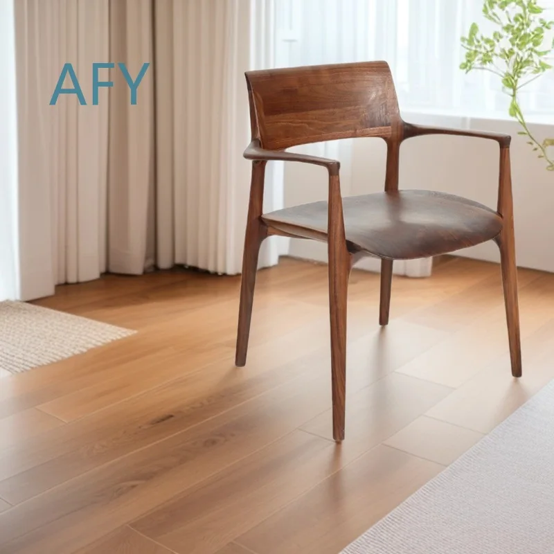 Hiroshima Chair for North America Walnut Dining Chair French Vintage Style Mid Century Modern Accent Chair for Living Room