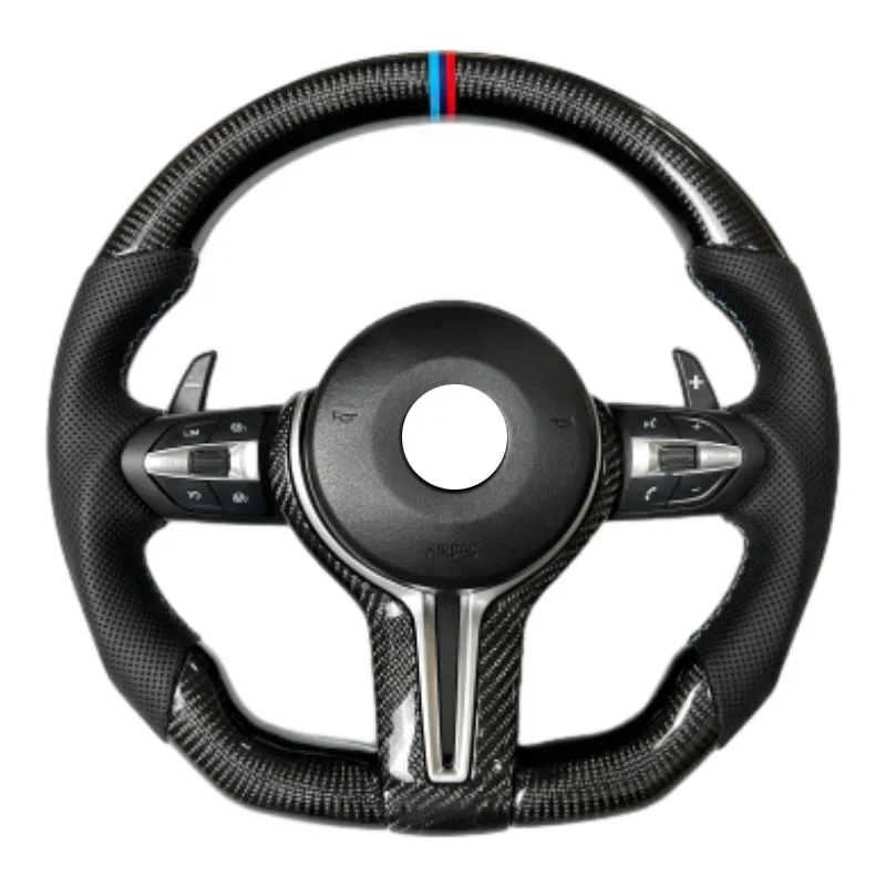 

Carbon Fiber Steering Wheel Fit for BMWS F30 F32 F10 F20 F07 F01 E46 E60 E90 black Carbon Fiber Steering Wheel