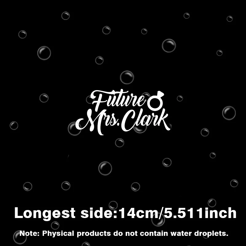 2pcs 2D Flat Future Mrs Clark Wedding Bride Vinyl Sticker,Waterproof UV Resistant, for Car Window Laptop Mug Decor, Holiday Gift