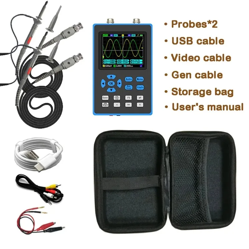 

DSO2512G Digital Oscilloscope 120M Bandwidth 500M Sampling Mini 2 Channel Oscilloscope For Repairs