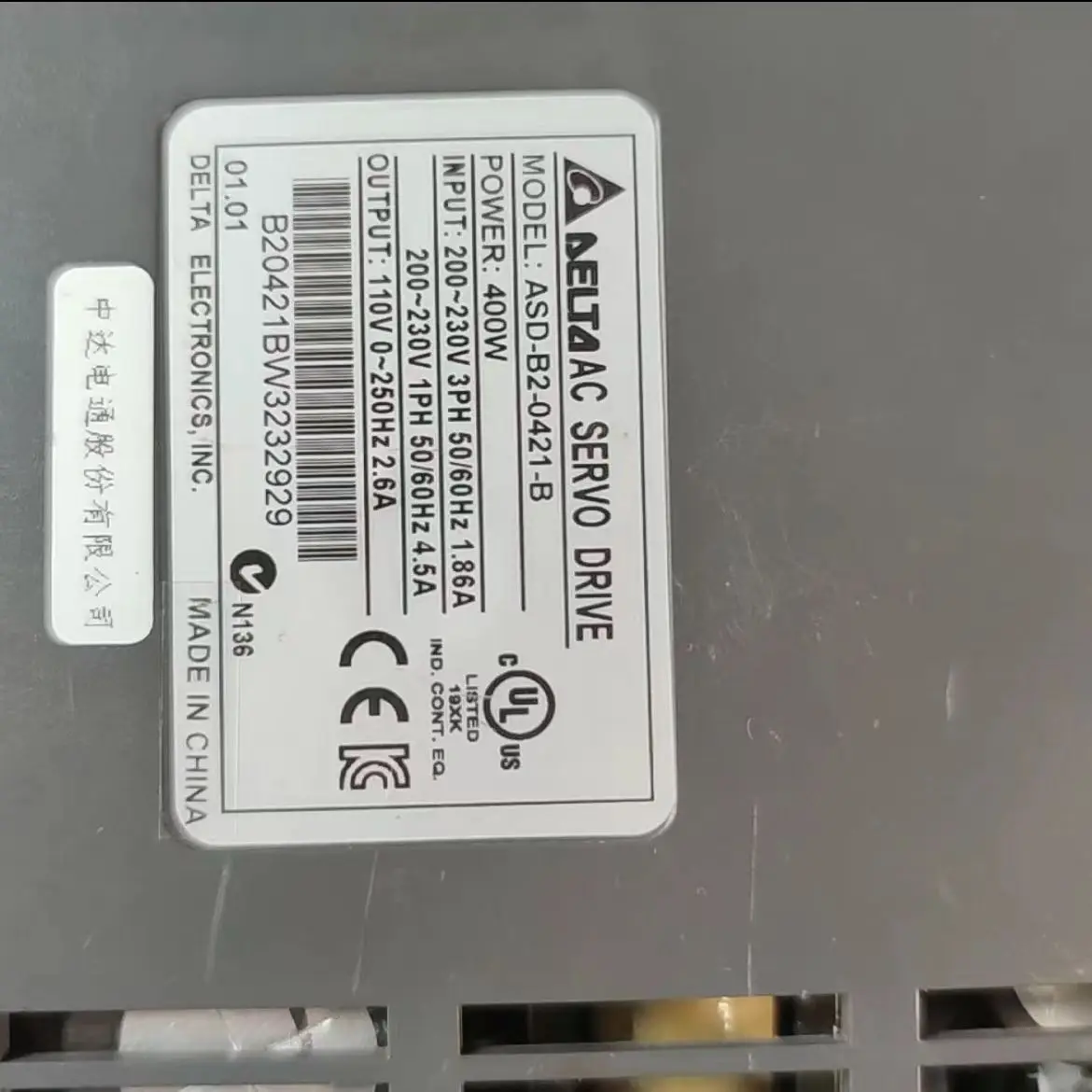 Imagem -02 - Usado Asd-b20421-b Servo Drive Delta b2 Testado ok 400w