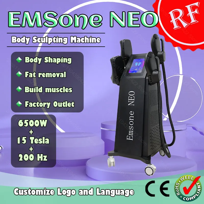 Portable EMS Body Carving Machine 15 Tesla 200Hz EMSone NEO RF Fat Removal Exercise Abdominal Muscle Device