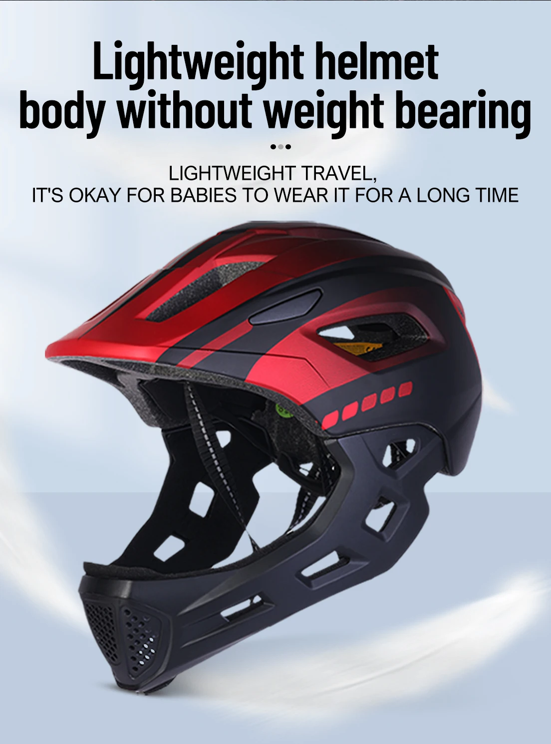 Horntour Kinder-Fahrradhelm, volles Gesicht, abnehmbar, ultraleicht, atmungsaktiv, für Kinder, Outdoor, Skate, Rollschuh, Fahrradhelm – Detail 8