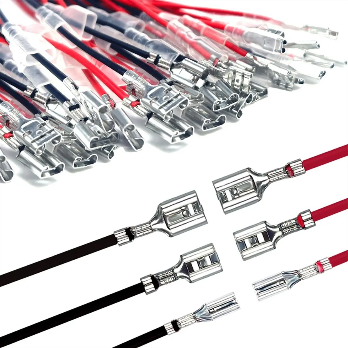 【POPULAR PICK】30PCS 2.8mm /4.8mm /6.3mm Female Speaker Wire Connectors with Insulation Sleeve Speaker Connector Quick Splice Kit