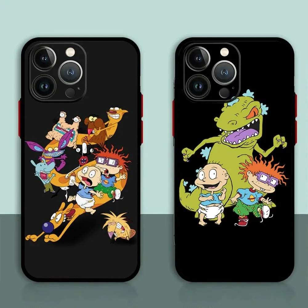 Custodia per telefono Cartoon rucat Chuckie Angelica per iPhone 11,12,13,14,15,XS,XR,X,Mini,Pro,Max,Plus Shell