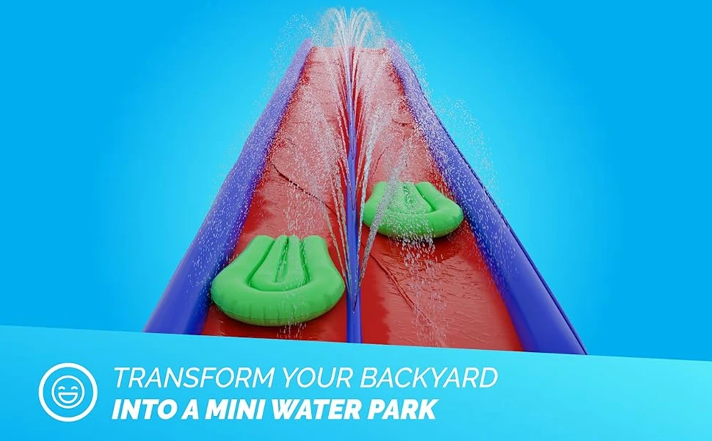 

Супердвойная водная горка для взрослых и детей, усиленная конструкция, для использования на газоне, акция по продажам