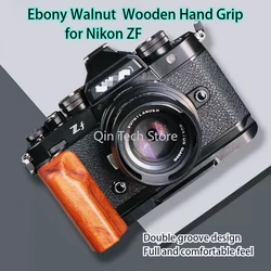 Ebony Walnut Lightweight Wooden Hand Grip Quick Release L Plate Bracket Mount Clamp Tripod Base for Nikon ZF Digital Camera