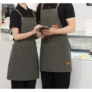 Waterproof kitchen apron with pockets for men and women, apron, restaurant, store, waiter, work uniform, cleaning 8 Main Sales Apron Kitchen - №7