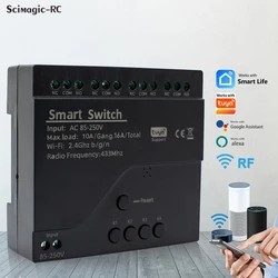 New 4CH Motor Smart Switch WIFI Relay Module 12V DC 7-32V AC 220V 85-250V RF433 Remote Control Light Switch Work with Tuya Alexa