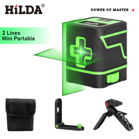 HILDA New Laser Level 2 Lines Self-Leveling Horizontal And Vertical Cross Super Powerful Green Laser Beam Line