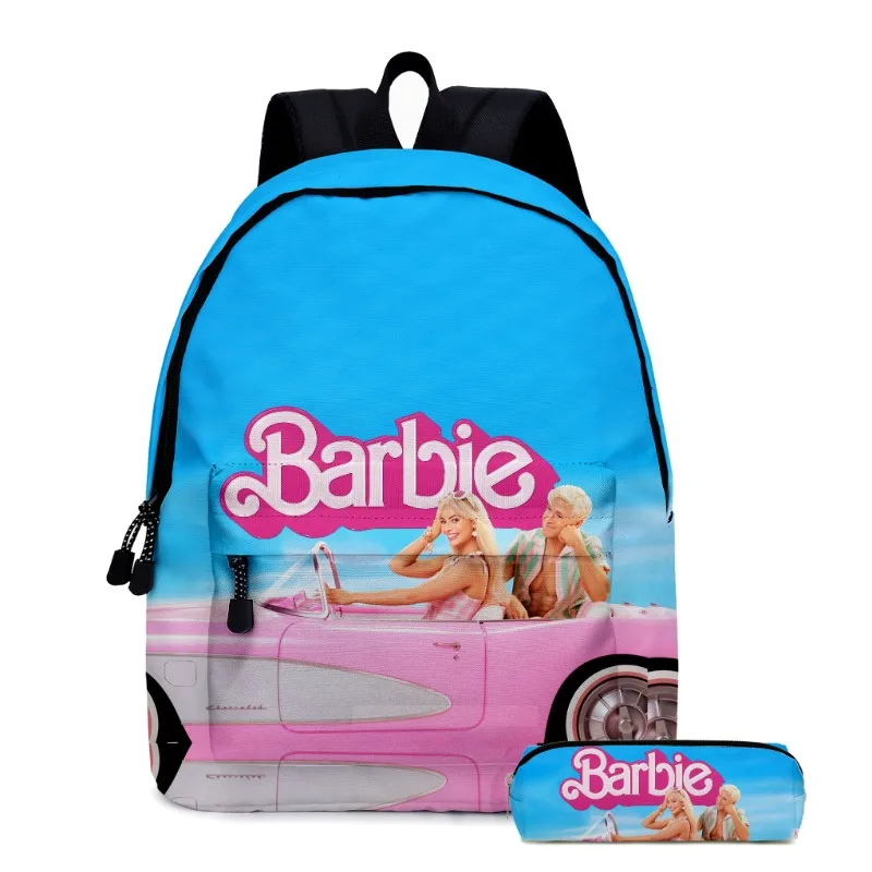 Cartoon Barbie Backpack Primary and Secondary School School Bag Pencil Case Two-piece Set Anime kawaii Cartoon Mochila