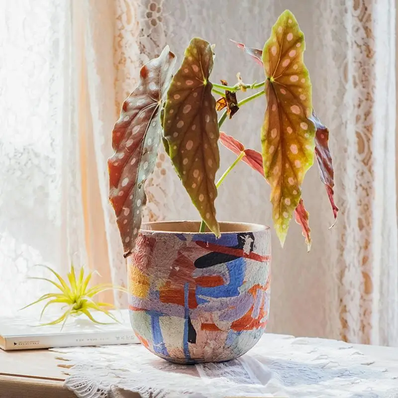 Fauvism Matisse Ceramic Planter, Creative Medium Art Flower Pot for Succulents Orchid Indoor Plant Decor