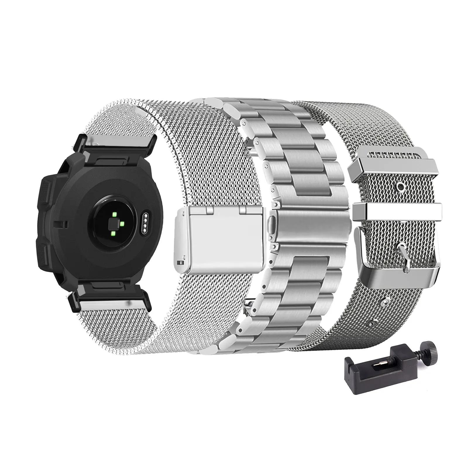 

3 шт. металлических ремешков для Garmin Instinct/Instinct 2/Instinct 2 Solar/Instinct 2 Surf/2 Tactical/Esports/Solar/Tide/Tactical Strap