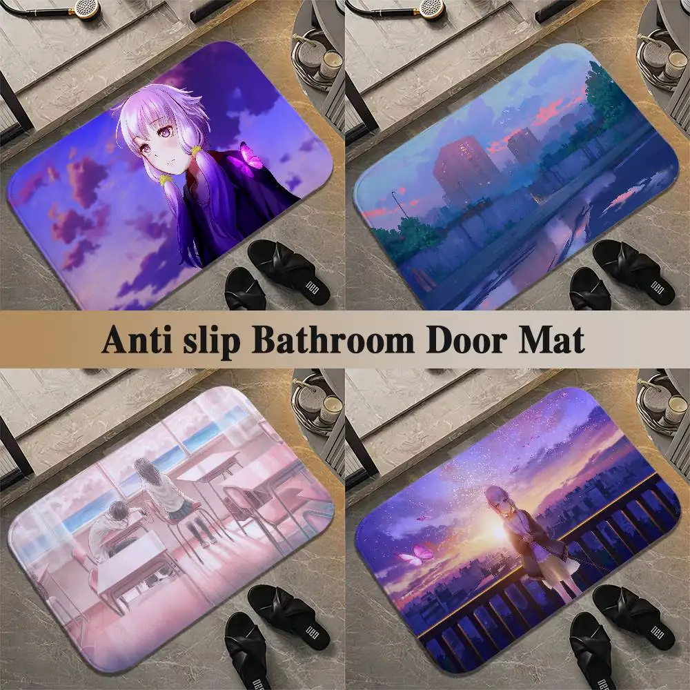 

Street View Of Anime Girls Floor Mat Printed Large Carpets Living Room And Bedroom Carpets Bathroom Anti Slip Door MATS Small