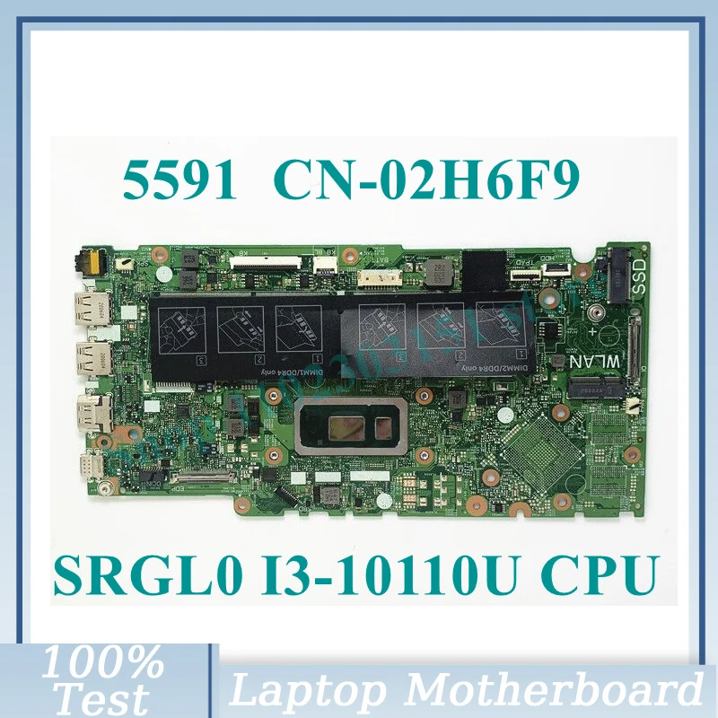 

CN-02H6F9 02H6F9 2H6F9 W/ SRGL0 I3-10110U CPU Mainboard 17859-1 For DELL Inspiron 5591 Laptop Motherboard 100% Full Working Well