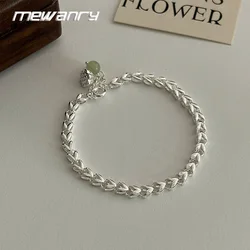Mewanry Lotus Pendant Love Heart Chain Bracelet For Women Girls Simple Vintage Creative Design Elegant Engagement Jewelry Gifts