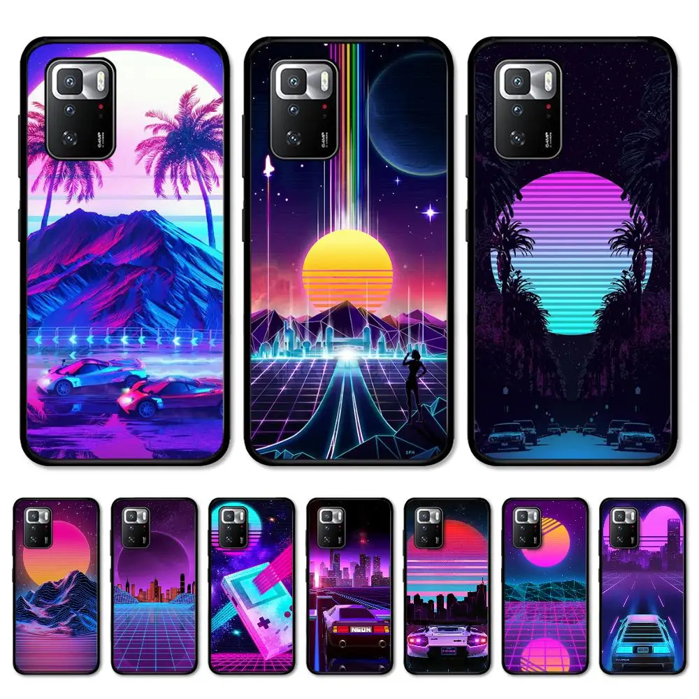 Synthwave Vaporwave Aesthetic Phone Case For Redmi Note 4 X 5 A 6 7 8 Pro T 9 Pro 9S 10 Pro 11 Pro 11S 11Epro PocoM3pro