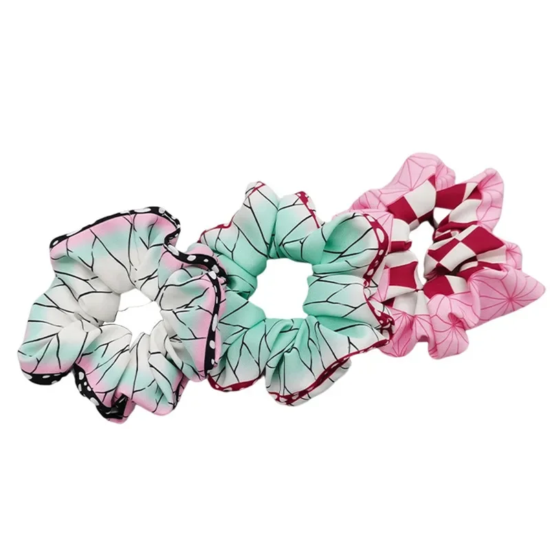 2025 Anime  Kochou Shinobu Cosplay Large Intestine Hair Ring New Head Rope French ins Style Girls Accessories Holiday Gifts