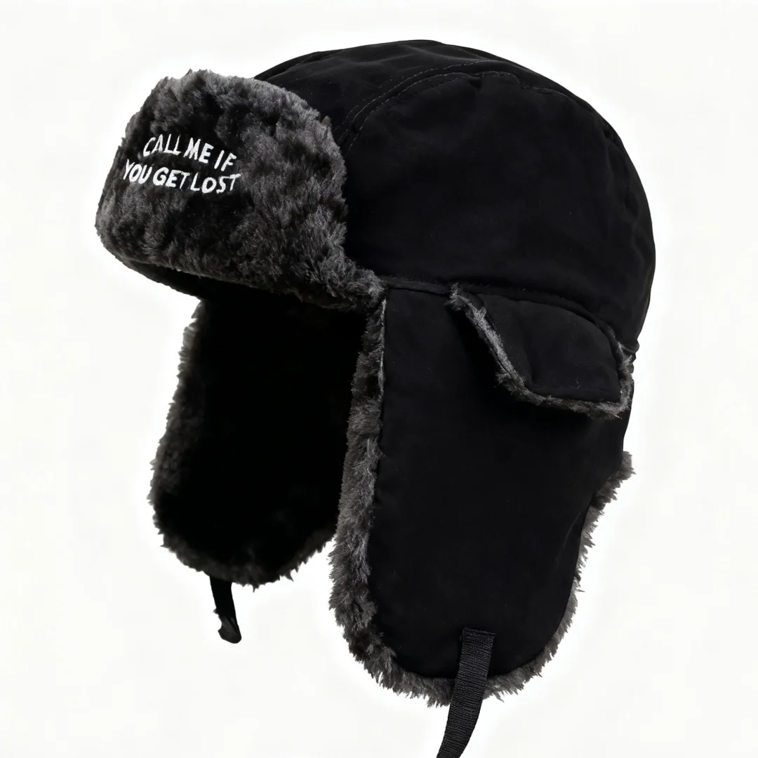 قبعة الطيار الرجعية القطيفة نمط الطيار شتاء دافئ حماية الأذن للتزلج ركوب الدراجات العصرية الرجال النساء #2