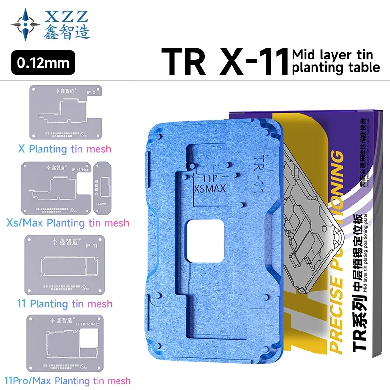 XZZ XINZHIZAO TR Scheda madre Strato intermedio Pianta Piattaforma di stagno 3D BGA Reballing Stencil per iPhone X-16 Pro Max