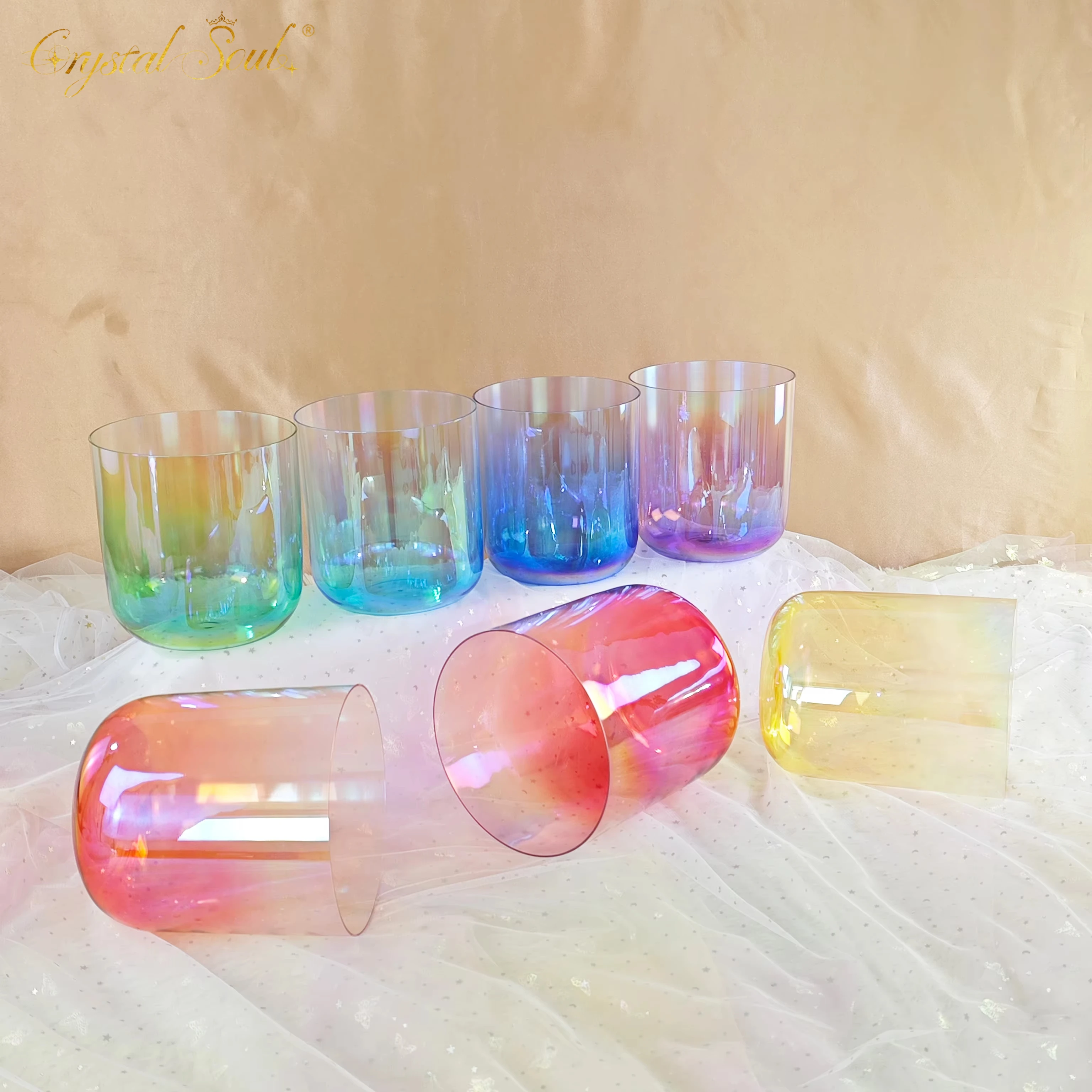 

CrystalSoul 432hz Crystal Singing Bowl Healing 6-7inch Set for Meditation Yoga with bag and accessories