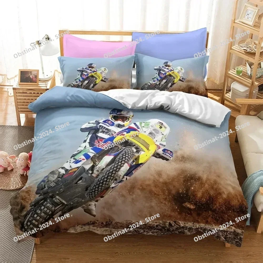 Sports Cool Motorcycle Duvet Cover Bedding Set Comforter Linen Pillowcases Quilt Cover Home Decor Single Double Twin King Queen