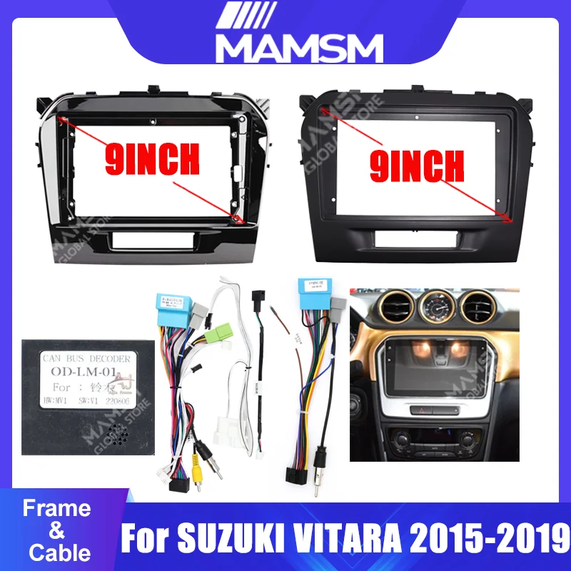 

Для SUZUKI VITARA 2015-2019 9-дюймовый автомобильный радиоприемник android фасция мультимедийный компакт-диск mp5 видео аудио стерео панель рамка жгут проводов
