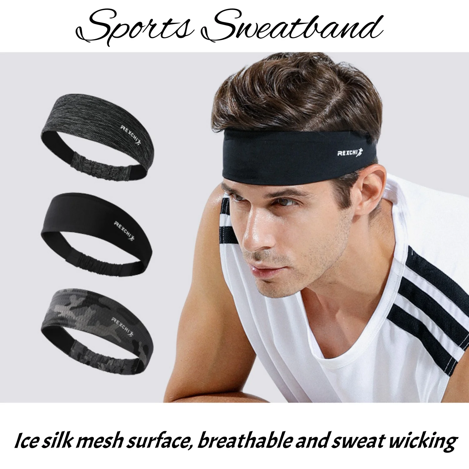 

Sports Headbands For Men And Women High Elasticity Sweat Absorbing Headband Yoga Dancing Running Fitness Non Slip Hairband