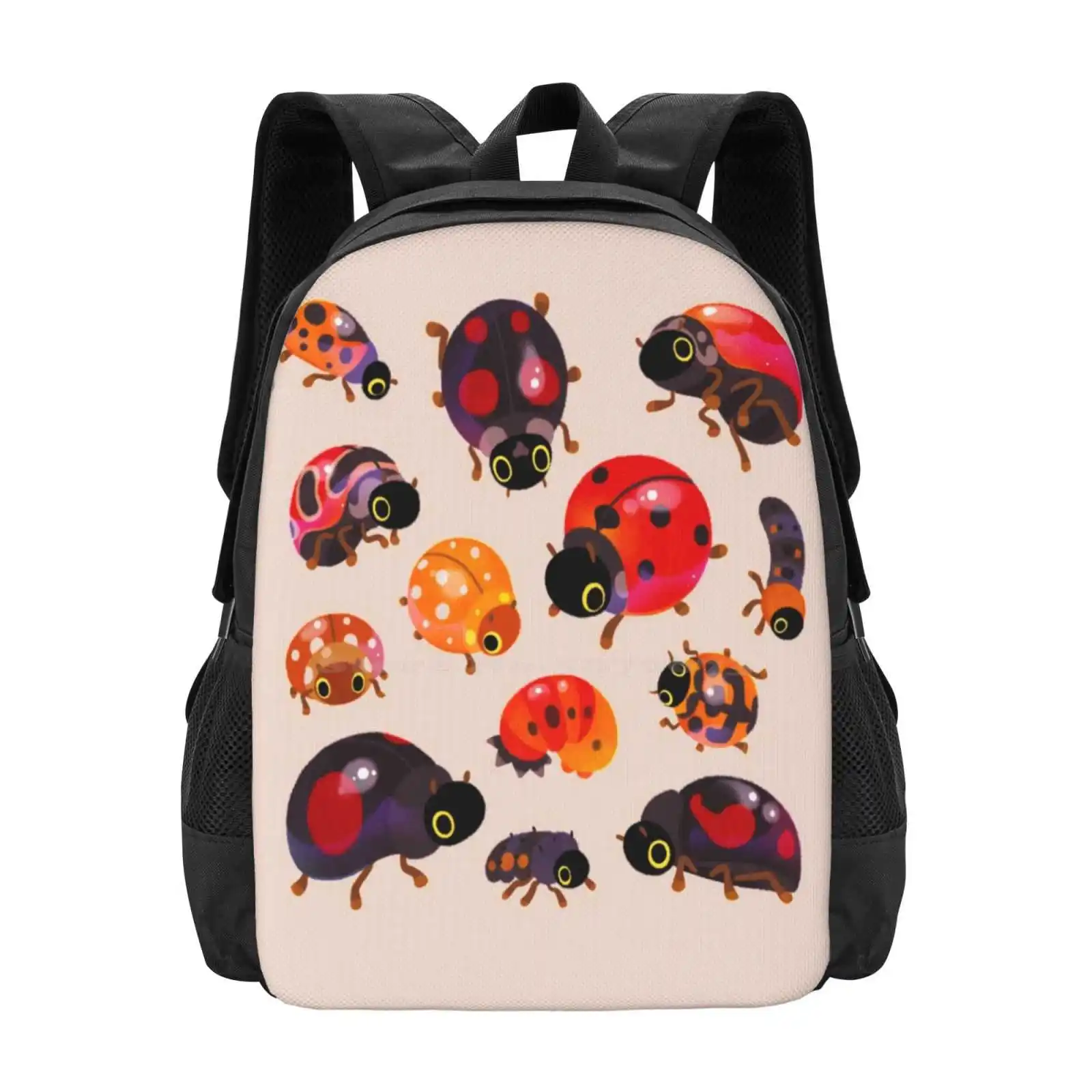 Lady Beetles Hot Sale Schoolbag Backpack Fashion Bags Lady Beetle Cottagecore Insect Cute Kawaii Pikaole Ladybirds Biology