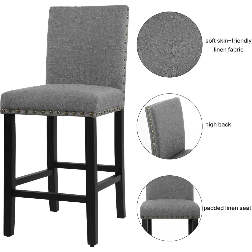 4-piece bar stool set, nail head 24