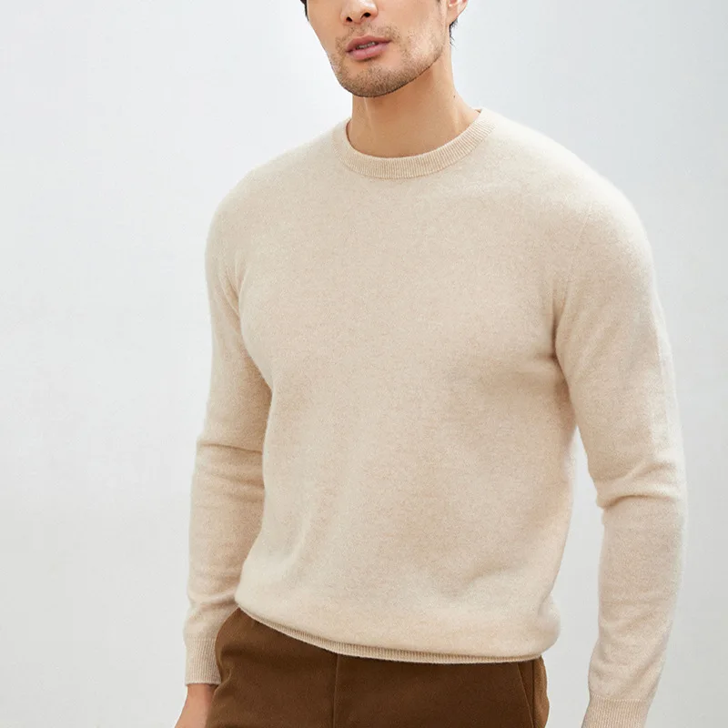 

Autumn Winter Neck Cashmere Sweater Men's Long Sleeve Sweater Business Wool