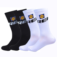 White TREKKING Cycling Socks UAE Team Lightweight Large Mesh Design Bicycle Sock Unisex Adult Compression Non Slip Runing Socks