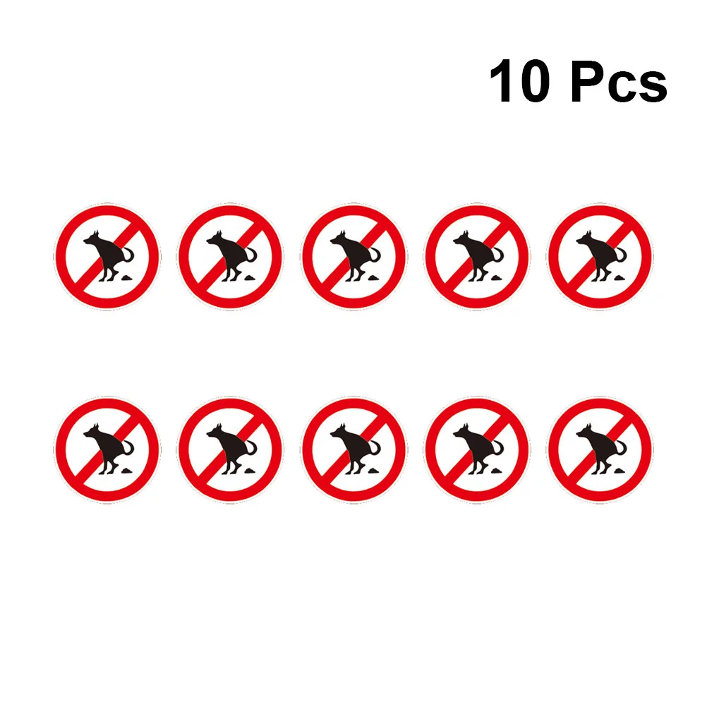 

10 Sheets Encironment Sign Waterproof Decal Bumper Sticker No Pet Pooping Fuuny Prohibitory Paste