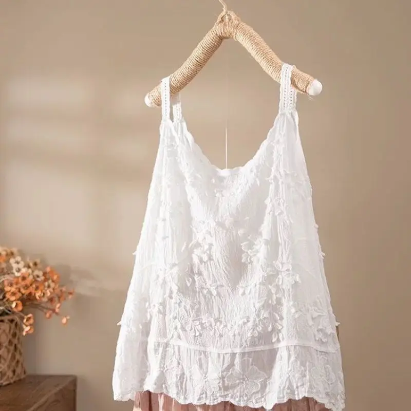 Women\'s Vest Embroidered Jacquard Tops