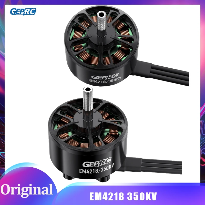 

GEPRC EM4218 Двигатель 350KV 60A-80A Высокопрочный стальной вал M6 с дальним радиусом действия 13-15 дюймов FPV Racing RC Drone Multicopter