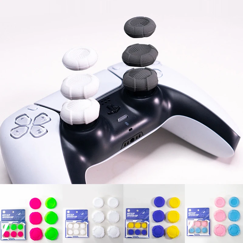 6pcs Anti-slip Silicone Thumb Stick Grip Cap Joystick Cover For Sony PS5 PS4 Xbox One/360 Slim Series X/S Switch Pro Protector