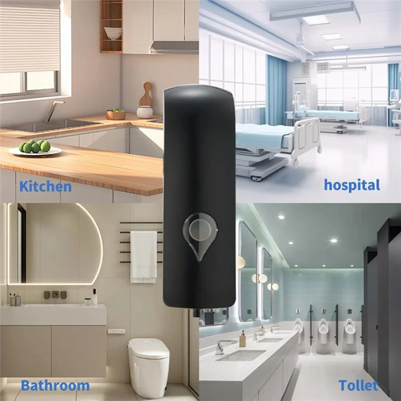 ABKY-No Drilling Required Wall-Mounted Soap Dispenser With Suction Cup, Plastic, For Shampoo,Hand Soap Operation