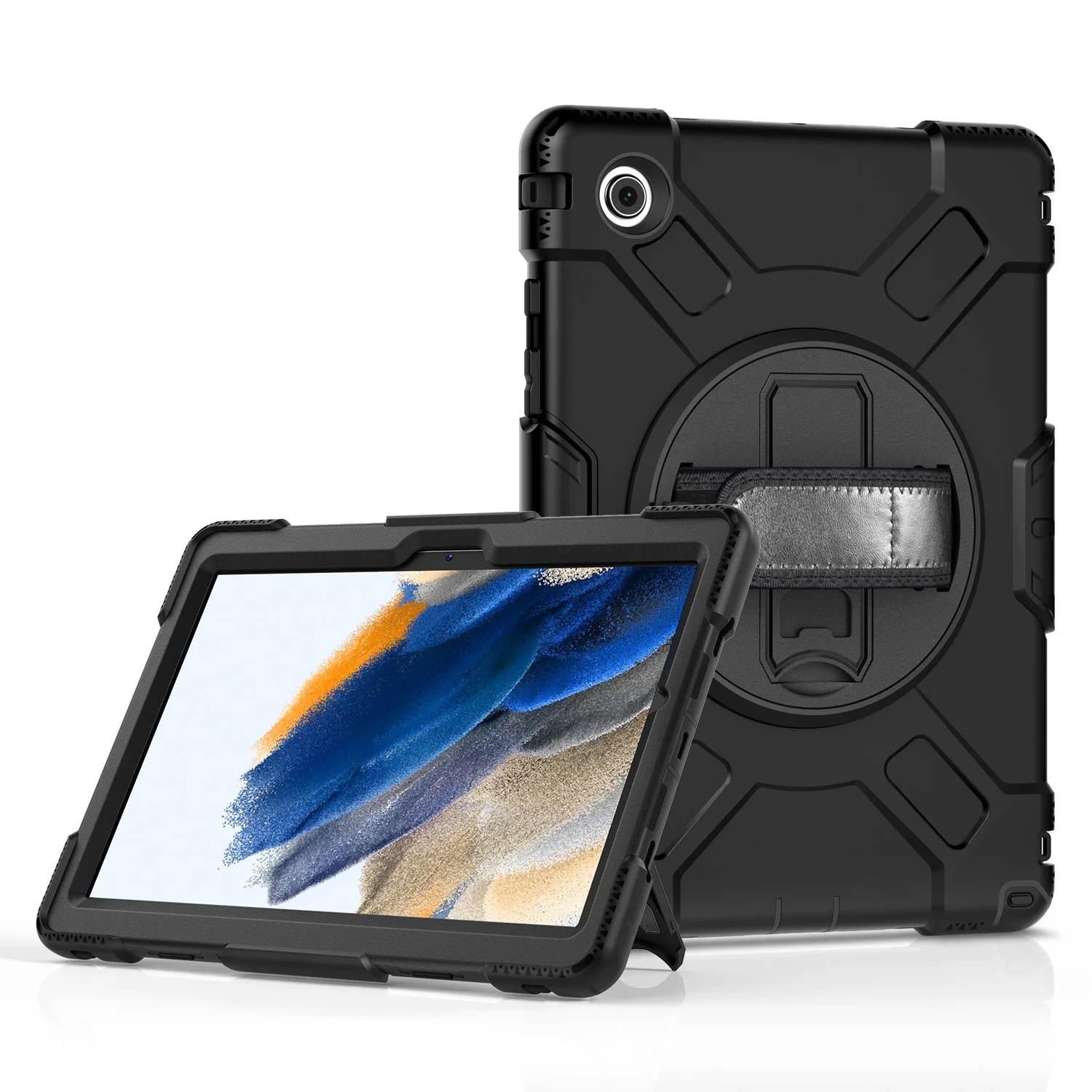 Suitable for Samsung Tab A8 10.5 2021 X205X200 Tablet Silicone Protective Case Multifunctional iPad Case Bracket