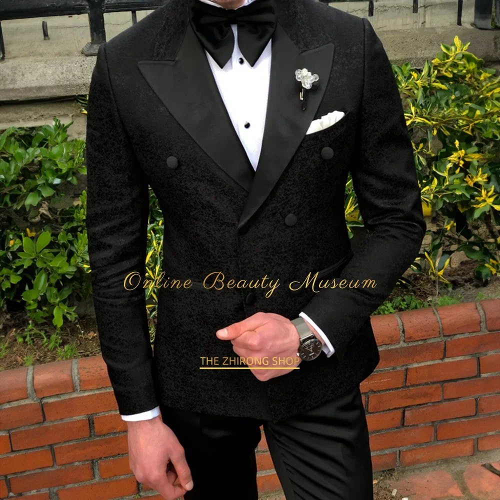 Men\'s Prom Suit，Popular Jacquard Wedding Groom Tuxedo  Suit，Fashion Suit Party Dress for Men, Tailor Made