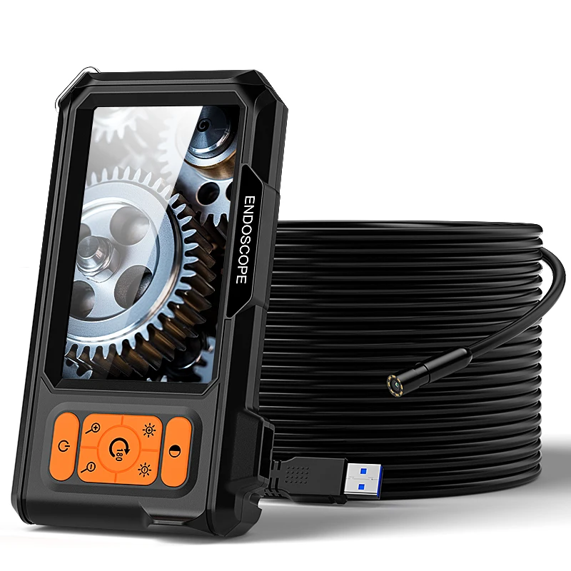 4.3 ''IPS شاشة المنظار الصناعي 8 مللي متر كاميرا مزدوجة واحدة سبليت تصميم كابل صلب IP67 Borescope كاميرا فحص للسيارة