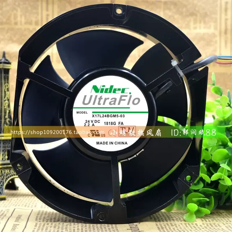 For X17L24BGM5-03 24V 2.2A original and genuine Japanese NIDEC 172 * 150 * 51 aluminum frame fan