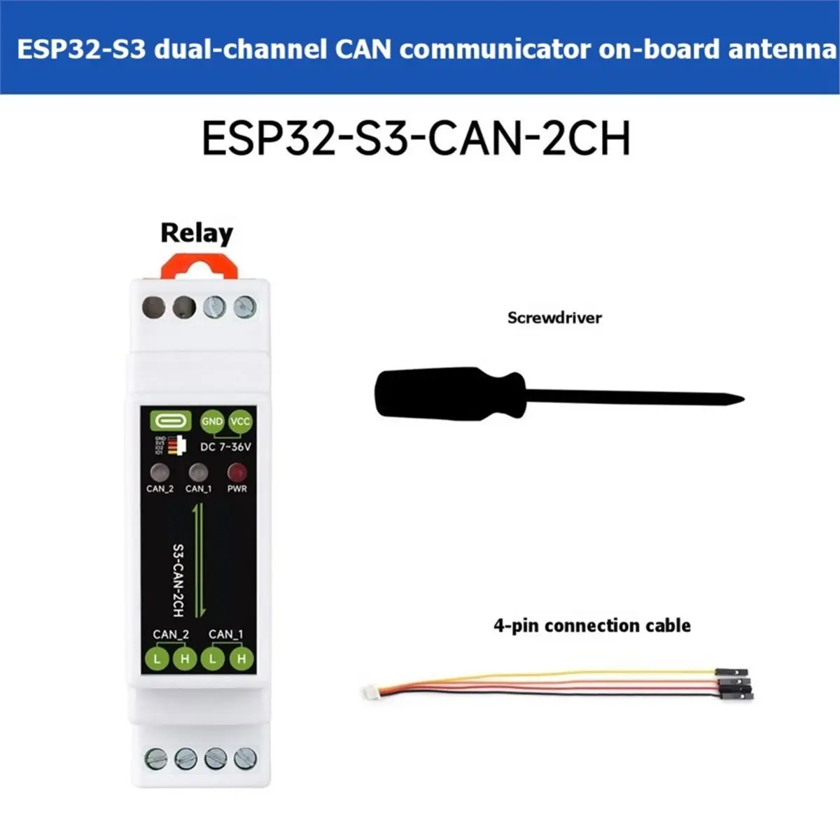 For - Industrial Control Board Industrial-Grade Dual-Channel 2CH CAN Communicator Supports Wi-Fi, Bluetooth, CAN