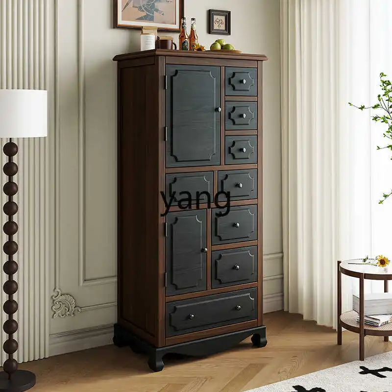 xyy retro solid wood chest, porch cabinet, partition decoration, multi-functional, lying against the wall