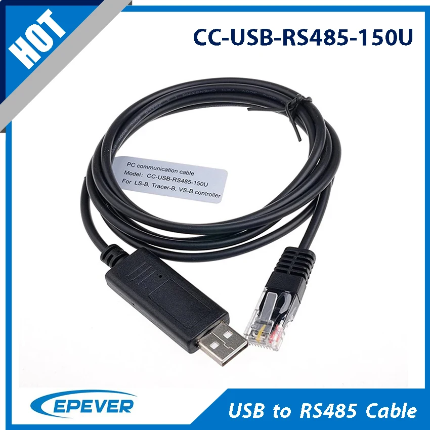 EPEVER Accessory USB to RS485 PC Communication Cable 1.5M for MPPT Solar Controller with RJ45 Connector CC-USB-RS485-150U