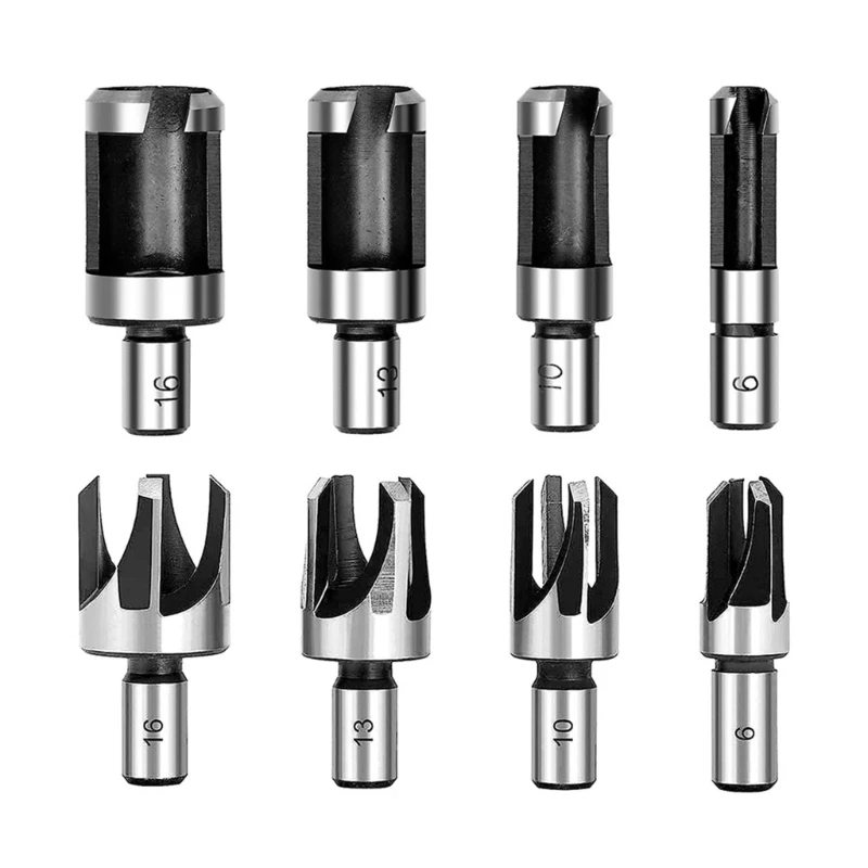 

Carbon Steel Drill Bits Plug Cutter Drill Bit Set with Various Sizes 8PCS 43mm 5mm for Precise Extraction