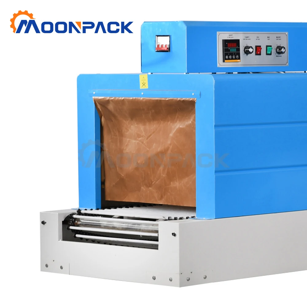 Moonpack BS-260 Shrinking Machine Semi-Automatic Shrink Wrapping  Pvc Pof Film Machine Small Tunnel Heat Shrinking Machine