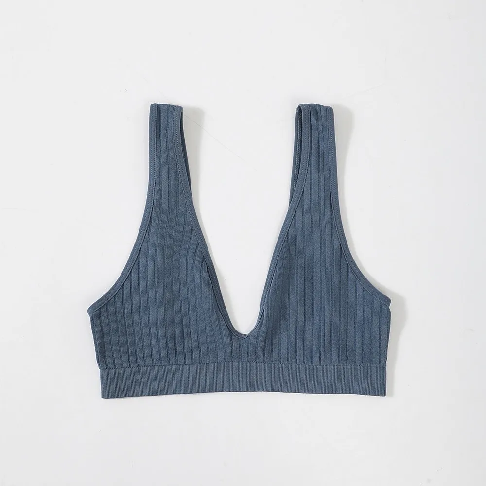 Nahtloser BH im französischen Stil, Anti-Sagging, weicher Halt, bügelloser BH, tiefer V-Ausschnitt, atmungsaktive Damen-Schlafunterwäsche, Fitness-BH – Detail 10